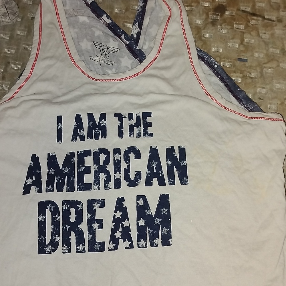 NWOT S Eleven Paris DC Comics Wonder Woman 'I AM THE AMERICAN DREAM' RARE TANK